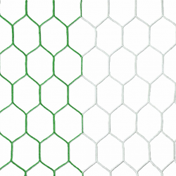 Plasa pentru poarta de fotbal verde cu alb 7.5m x 2.5m - fir 3,5mm -1023-12